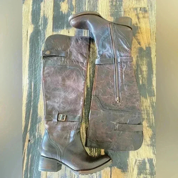 NEW Freebird by Steven Quebec Antique Brown Leather Equestrian OTK Boot Sz 8 - Picture 2 of 6